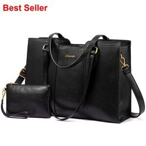 Waterproof Laptop Tote Bag with Wristlet, Fits 17.3 Inch